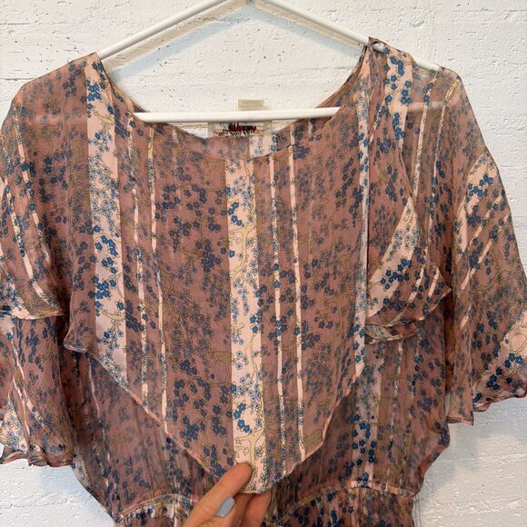 Exquisite Pure Silk Sheer Vintage Dress FairyCore Cottagecore Feminine 4  Damage - Picture 4 of 8